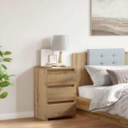 vidaXL Sängbord artisan ek 40x35x62,5 cm konstruerat trä
