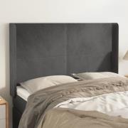 vidaXL Sänggavel med kanter mörkgrå 147x16x118/128 cm sammet