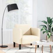 vidaXL Soffstol med armstöd gräddvit 54 cm manchestertyg