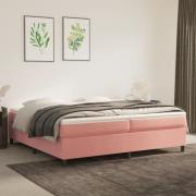 vidaXL Boxspring-sängram rosa 200x200 cm sammet