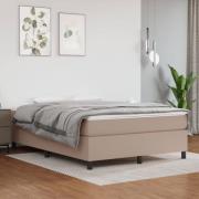 vidaXL Boxspring-sängram cappuccino 140x190 cm konstläder