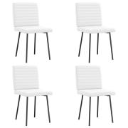 vidaXL Matstolar 4 st vit konstläder