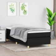 vidaXL Boxspring-sängram svart 90x200 cm tyg