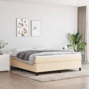 vidaXL Sängram utan madrass gräddvit 180x200 cm tyg