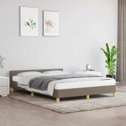 vidaXL Sängram utan madrass taupe 140x200 cm tyg