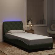 vidaXL Bed Frame with LED without Mattress Light Grey 90x200 cm Velvet