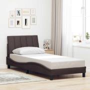vidaXL Sängram utan madrass mörkbrun 90x200 cm tyg