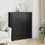 vidaXL Skänk svart 83x41,5x100 cm massiv furu