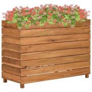 vidaXL Blomlåda upphöjd 100x40x72 cm återvunnet teakträ och stål