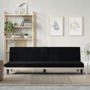 vidaXL Bäddsoffa med mugghållare svart tyg