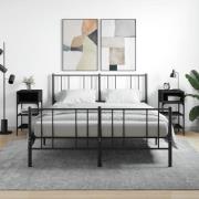 vidaXL Sängbord 2 st svart 35x34,5x70 cm konstruerat trä