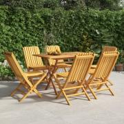 vidaXL Hopfällbara trädgårdsstolar 6 st 47x47x89 cm massiv teak