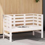 vidaXL Trädgårdsbänk vit 111,5x53x71 cm massiv furu