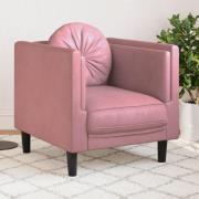 vidaXL Fåtölj med dyna rosa sammet