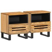 vidaXL Nattduksbord 2 st 40x34x46 cm massivt grovt mangoträ
