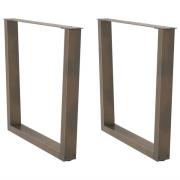 vidaXL Matbordsben V-formade 2 st naturstål 80x(72-73,3) cm stål