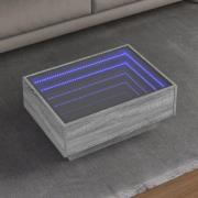 vidaXL Soffbord med LEDs grå sonoma 70x50x30 cm konstruerat trä