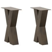 vidaXL Soffbordsben X-formade 2 st naturstål 28x(42-43) cm stål