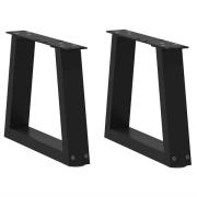 vidaXL Matbordsben V-formade 2 st svart 40x(30-31,3) cm stål