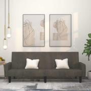 vidaXL Bäddsoffa 2-sits mörkgrå sammet