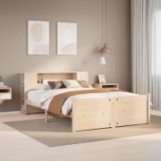 vidaXL Säng med bokhylla utan madrass 120x190 cm massiv furu