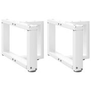 vidaXL Soffbordsben T-formade 2 st vit 40x25x(30-31) cm stål