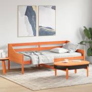 vidaXL Dagbädd utan madrass vaxad brun 80x200 cm massiv furu