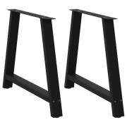vidaXL Matbordsben A-formade 2 st svarta 100x(72-73) cm stål