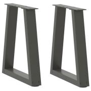 vidaXL Matbordsben V-formade 2 st antracit 28x(42-43,3) cm stål