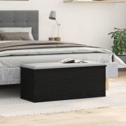 vidaXL Förvaringslåda Svart Ek 90x35x35 cm Konstruerat Trä
