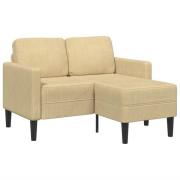 vidaXL 2-sitssoffa med schäslong L-formad grågrön 125 cm linne