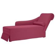vidaXL Schäslong med bolster och höger armstöd vinröd sammet