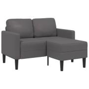 vidaXL 2-sitssoffa med schäslong L-formad grå 125 cm konstläder
