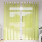 vidaXL Voile gardiner med fliktopp 2 st äppelgrön