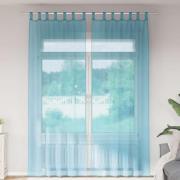 vidaXL Voile gardiner med öglor 2 st turkos 140x260 cm