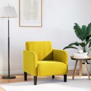 vidaXL Soffstol med armstöd gul 54 cm sammet