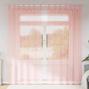 vidaXL Voile gardiner med öglor 2 st rosa 140x225 cm