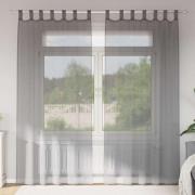 vidaXL Voile gardiner med öglor 2 st mörkgrå 140x245 cm