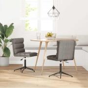 vidaXL Matstolar 2 st grå konstläder