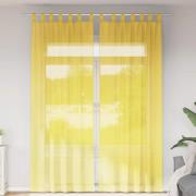 vidaXL Voile gardiner med öglor 2 st gul 140x260 cm