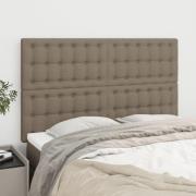 vidaXL Sänggavel taupe 144x5x118/128 cm tyg