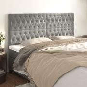 vidaXL Sänggavel ljusgrå 180x7x118/128 cm sammet
