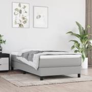 vidaXL Sängram utan madrass ljusgrå 100x200 cm tyg