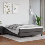 vidaXL Boxspring-sängram grå 140x190 cm konstläder
