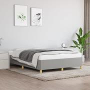 vidaXL Sängram utan madrass ljusgrå 140x190 cm tyg
