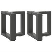 vidaXL Soffbordsben T-formade 2 st antracit 30x25x(30-31) cm stål