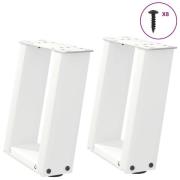 vidaXL Soffbordsben U-formade 2 st vita 30x(30-31) cm stål