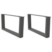 vidaXL Matbordsben V-formade 2 st antracit 70x(30-31,3) cm stål