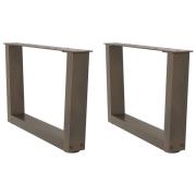 vidaXL Soffbordsben V-formade 2 st naturstål 50x(30-31,3) cm stål