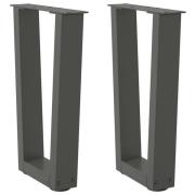 vidaXL Soffbordsben V-formade 2 st antracit 38x(42-43,3) cm stål